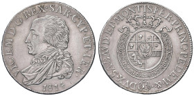 Vittorio Emanuele I (1802-1821) Mezzo scudo 1814 - Nomisma 500 AG (g 17,45) RR