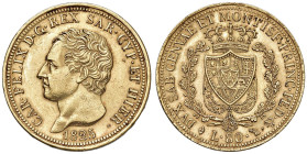 Carlo Felice (1821-1831) 80 Lire 1825 T - Nomisma 524 AU Depositi.