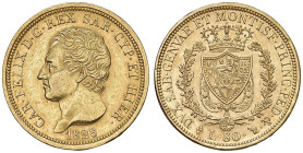 Carlo Felice (1821-1831) 80 Lire 1828 T - Nomisma 529 AU R Graffio.