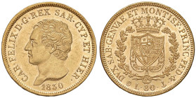 Carlo Felice (1821-1831) 80 Lire 1830 G - Nomisma 532 AU