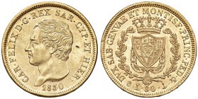 Carlo Felice (1821-1831) 80 Lire 1830 G - Nomisma 532 AU