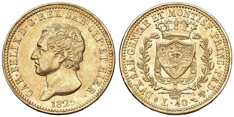 Carlo Felice (1821-1831) 40 Lire 1825 T - Nomisma 537 AU R

Status: qSPL