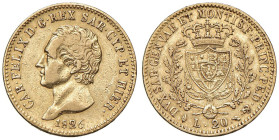 Carlo Felice (1821-1831) 20 Lire 1826 T - Nomisma 546 AU
