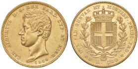 Carlo Alberto (1831-1849) 100 Lire 1840 G - Nomisma 631 AU R Colpo al bordo.