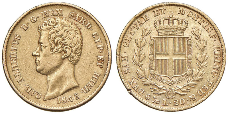 Carlo Alberto (1831-1849) 20 Lire 1845 G - Nomisma 658 AU Graffietti.

Status:...