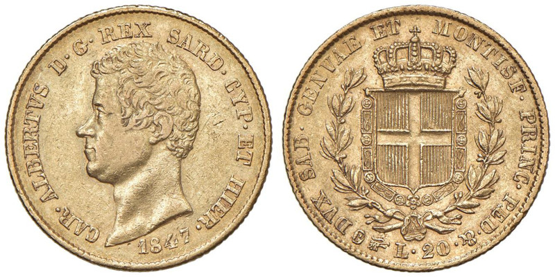 Carlo Alberto (1831-1849) 20 Lire 1847 T - Nomisma 662 AU 

Status: BB