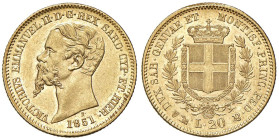 Vittorio Emanuele II (1849-1861) 20 Lire 1851 G - Nomisma 743 AU Lievi hairlines al D/.