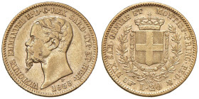 Vittorio Emanuele II (1849-1861) 20 Lire 1855 T - Nomisma 751 AU Variante H al posto di II.