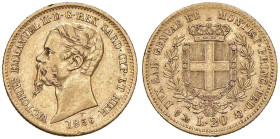 Vittorio Emanuele II (1849-1861) 20 Lire 1856 G - Nomisma 752 AU