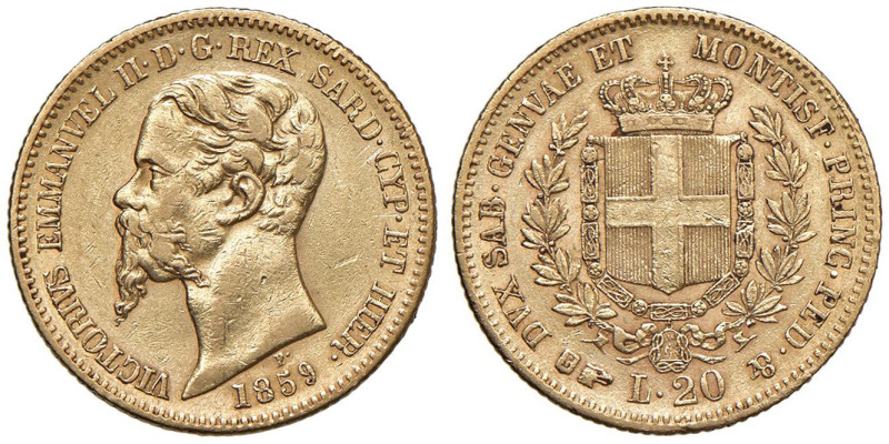 Vittorio Emanuele II (1849-1861) 20 Lire 1859 T - Nomisma 759 AU 

Status: BB