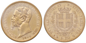 Vittorio Emanuele II (1849-1861) 20 Lire 1860 G - Nomisma 760 AU Periziata da Massimo Filisina.