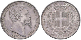 Vittorio Emanuele II (1849-1861) 5 Lire 1851 T - Nomisma 774 AG RR