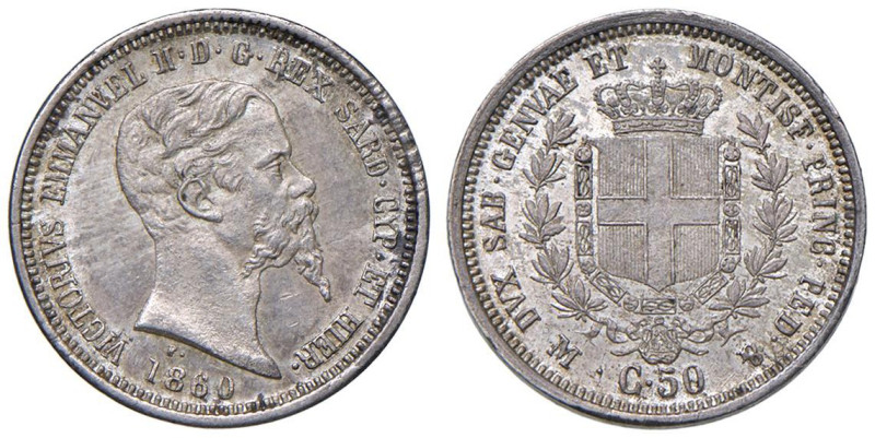 Vittorio Emanuele II (1849-1861) 50 Centesimi 1860 M - Nomisma 818 AG 

Status...