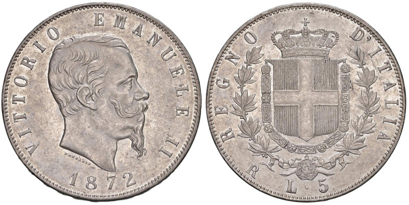 Vittorio Emanuele II (1861-1878) 5 Lire 1872 R - Nomisma 893 AG RR

Status: SP...