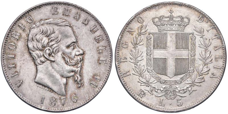 Vittorio Emanuele II (1861-1878) 5 Lire 1876 R - Nomisma 900 AG 

Status: qFDC