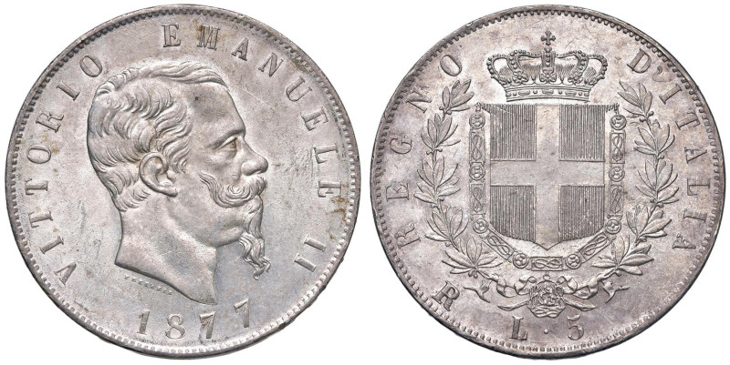 Vittorio Emanuele II (1861-1878) 5 Lire 1877 R - Nomisma 901 AG 

Status: FDC