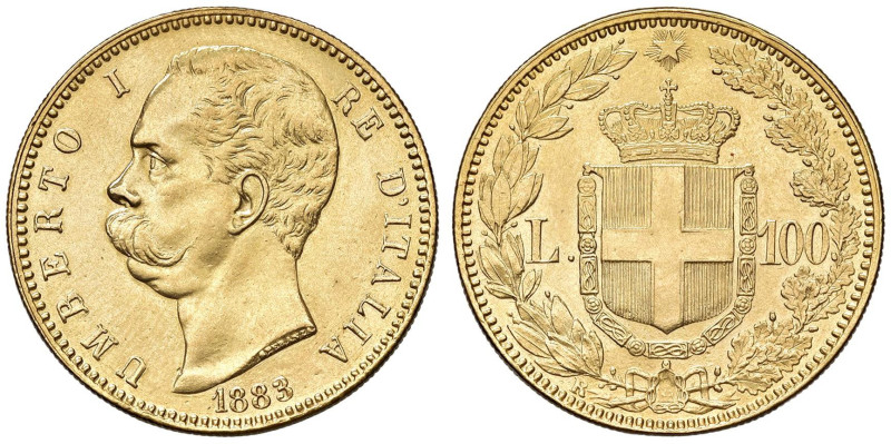 Umberto I (1878-1900) 100 Lire 1883 - Nomisma 972 AU R Pulita. 

Status: qSPL