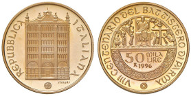ITALIA Repubblica monetazione in lire (1946-2001) 50.000 Lire 1996 - Gig. 405 AU (g 7,50) In confezione originale con certificato di garanzia.