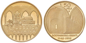 ITALIA Repubblica monetazione in lire (1946-2001) 50.000 Lire 1998 - Gig. 409 AU (g 7,50) In confezione originale con certificato di garanzia.