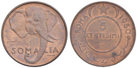 SOMALIA Afis (1950-1960) 5 Centesimi 1950 prova - Gig. P4 CU RR
