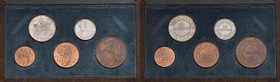 SOMALIA Afis (1950-1960) Serie monete prova 1950 (MI - 1 Somalo, 0,50 Somali, CU - 10 Centesimi, 5 Centesimi e 1 Centesimo) RR In elegante cofanetto d...