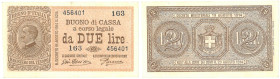 Vittorio Emanuele III (1900-1946) 2 Lire serie 163 Decreto 16/11/1922 - Gig. BS 7F NC