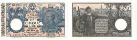 Vittorio Emanuele III (1900-1946) 5 Lire Decreto 17/06/1915 - Gig. BS 12D