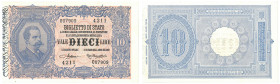 Vittorio Emanuele III (1900-1946) 10 Lire (effigie Umberto I) Decreto 02/12/1925 - Gig. BS 17G RR Leggere ondulazioni.