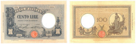 Vittorio Emanuele III (1900-1946) 100 Lire azzurrino (fascio) Decreto 18/11/1926 -  Gig. BI 18A R Taglietti.