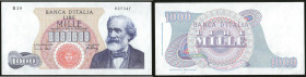 ITALIA Repubblica monetazione in lire (1946-2001) 1.000 Lire Giuseppe Verdi I° tipo Decreto 10/08/1965 - Gig. BI 55E