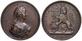 AUSTRIA Maria Teresa d'Asburgo (1740-1780) Medaglia 1740 Incoronazione della duchessa d'Austria, Iustitia et Clementia - Opus: A. Wideman AE (g 34,75 ...