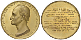 AUSTRIA Federico di Wilczek Medaglia 1851 Ministro delle Finanze austriache - Opus: Francesco Broggi, Turricchia L.V. 552 AE dorato (g 62,90 - Ø 50 mm...