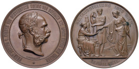 AUSTRIA Francesco Giuseppe I d'Asburgo Lorena (1848-1916) Medaglia 1873 Esposizione mondiale di Vienna, allegoria I Meritio - Opus: J. Tautenhayn e K....