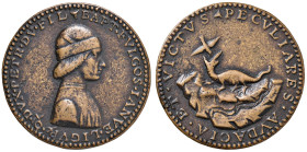 GENOVA Battista Fregoso (1478-1483) Medaglia senza data - Opus: Battista d'Elia da Genova, Kress 201 AE (g 43,63 - Ø 43 mm) Rifusione posteriore.