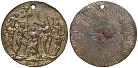 Rinascimento Placchetta da fusione fine del XV secolo Arianna a Naxos. Arianna seminuda, seduta di fronte, circondata da vari personaggi - Opus: Maest...