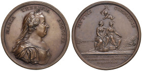 Maria Teresa d'Asburgo (1740-1780) Medaglia 1770 Abolizione delle dogane e delle barriere commerciali tra le province italiane e tedesche - Opus: J. M...