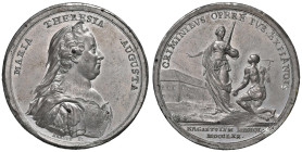 Maria Teresa d'Asburgo (1740-1780) Medaglia 1770 Costruzione delle carceri di Milano - Opus: J. M. Krafft, Coll. Johnson 389 Peltro (g 21,70 - Ø 48,90...