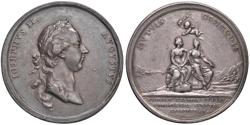 Giuseppe II d'Asburgo (1765-1790) Medaglia 1771 Vicario imperiale in visita a Mi...