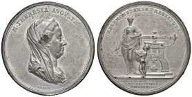 Maria Teresa d'Asburgo (1740-1780) Medaglia 1778 Rinnovamento della zecca - Opus: A. Guillemard, Coll. Johnson 670 Peltro (g 40,00 - Ø 50 mm) Ritratto...