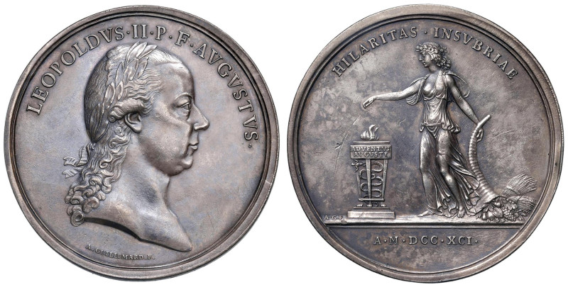 Leopoldo II d'Austria-Lorena (1792-1794) Medaglia da uno scudo e mezzo 1791 Entr...