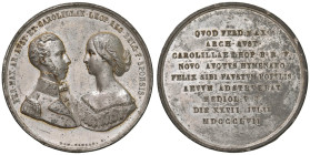 Massimiliano d'Austria e Carlotta Leopoldo di Sassonia Medaglia 1857 Matrimonio del governatore del Lombardo-Veneto con la principessa - Opus: D. Canz...