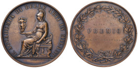 MILANO Medaglia 1861 Reale Accademia Di Belle Arti Dedicata: Scuola d'Ornato - II anno Premio a: Figini Arcangelo - Opus: L. Manfredini AE (g 94,00 - ...