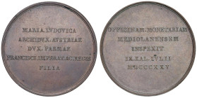PARMA Maria Luisa d'Austria (1814-1847) Medaglia 1825 Visita alla zecca di Milano AE (g 22,00 - Ø 39 mm)