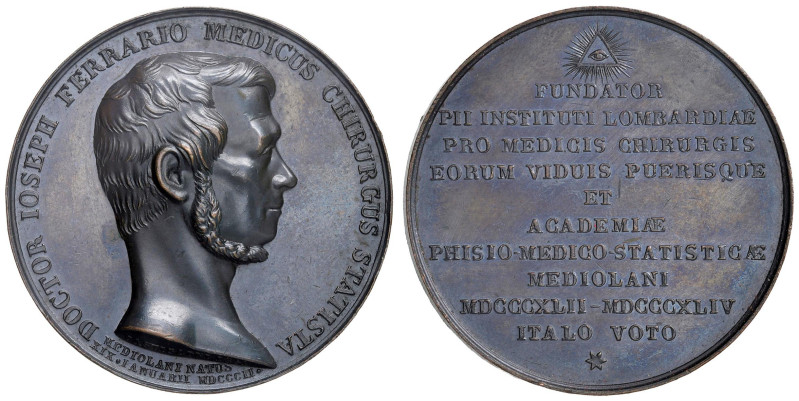 Giuseppe Ferrario (1802-1870) Medaglia 1851 Medico e chirurgo di medicina statis...