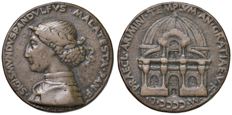 Sigismondo Pandolfo Malatesta (1417-1468) AE (g 40,16 - Ø 40 mm) Opus: Matteo de...