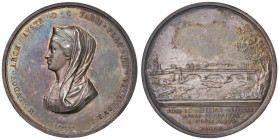 Maria Luisa d'Asburgo-Lorena (1814-1847) Medaglia 1836 Realizzazione di un ponte in pietra sul fiume Arda AG (g 70,06 - Ø 56 mm). Opus: Ettore Galli. ...