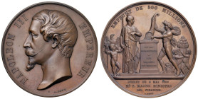 Medaglia 1859 Imposta di 500 milioni per finanziare la campagna d'Italia AE (g 214,00 - Ø &gt; 73 mm). Opus: A. Bovy. J. P. Dvo 374. Molto rara. Colpe...