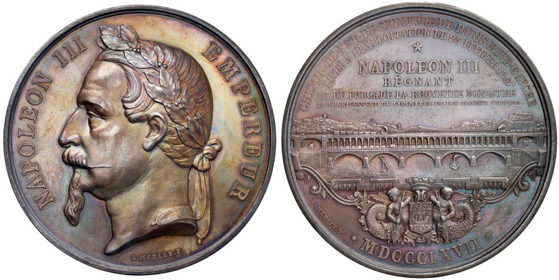 Medaglia 1867 Ferrovia della Cintura di Parigi - Riva Sinistra AG (g 258,00 - Ø ...