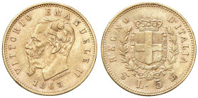 Vittorio Emanuele II (1861-1878) 5 Lire 1863 T - Nomisma 875 AU