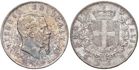 Vittorio Emanuele II (1861-1878) 5 Lire 1869 M - Nomisma 885 AG NC Minimi contatti e patina non omogenea.